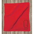 Rally Velour Towel Hemmed 15"X18" - Red (Imprinted)